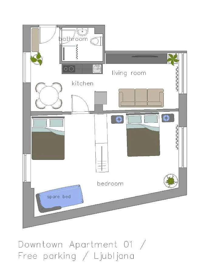 Downtown Apartment / Free Parking Lubiana Slovenia