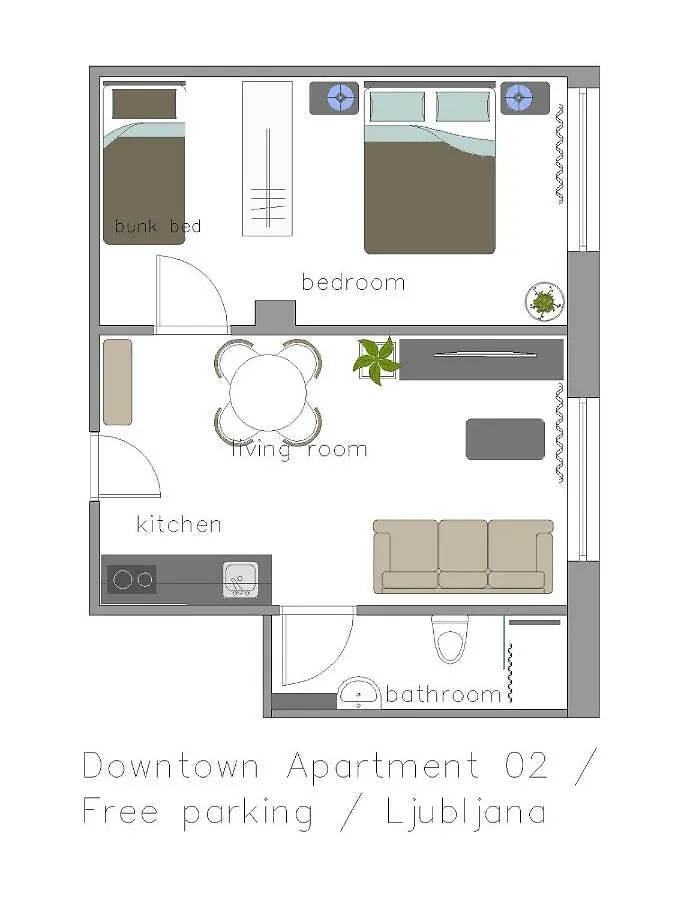 Downtown Apartment / Free Parking Lubiana 0*,