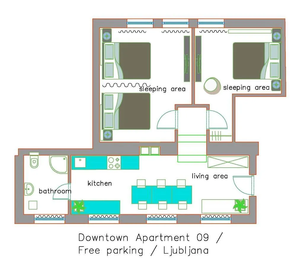 Downtown Apartment / Free Parking Lubiana 0*,  Slovenia